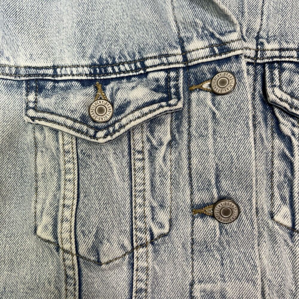 Women's Lucky Brand Distressed Denim Jacket Size Small NWT $109.50‎ - Picture 4 of 12